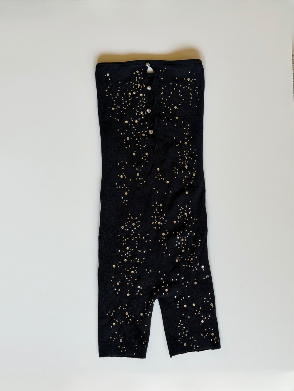 White Fox Boutique Black Rhinestone Body To Body Playsuit NWOT 🖤 - Picture 4 of 7